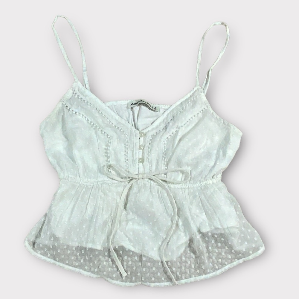 Vintage Women’s Abercrombie Cropped Cami Blouse White Size Small #074